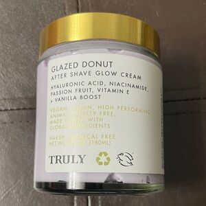 TRULY Glazed Donut After Shave Glow Cream - Gold and White FULL 6 oz size